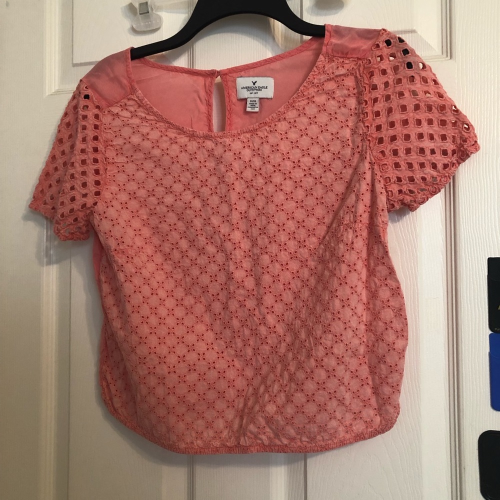 Adorable Flowery Peach Top